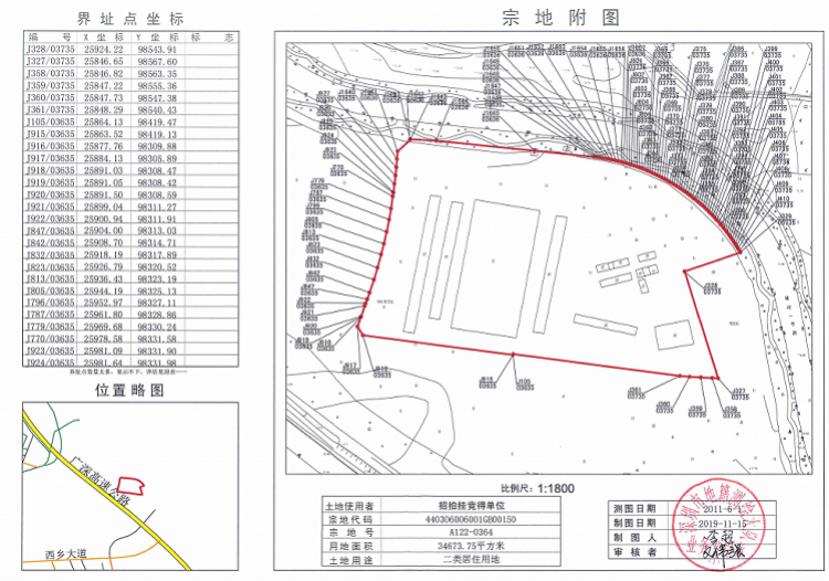 宝安西乡地块宗地图